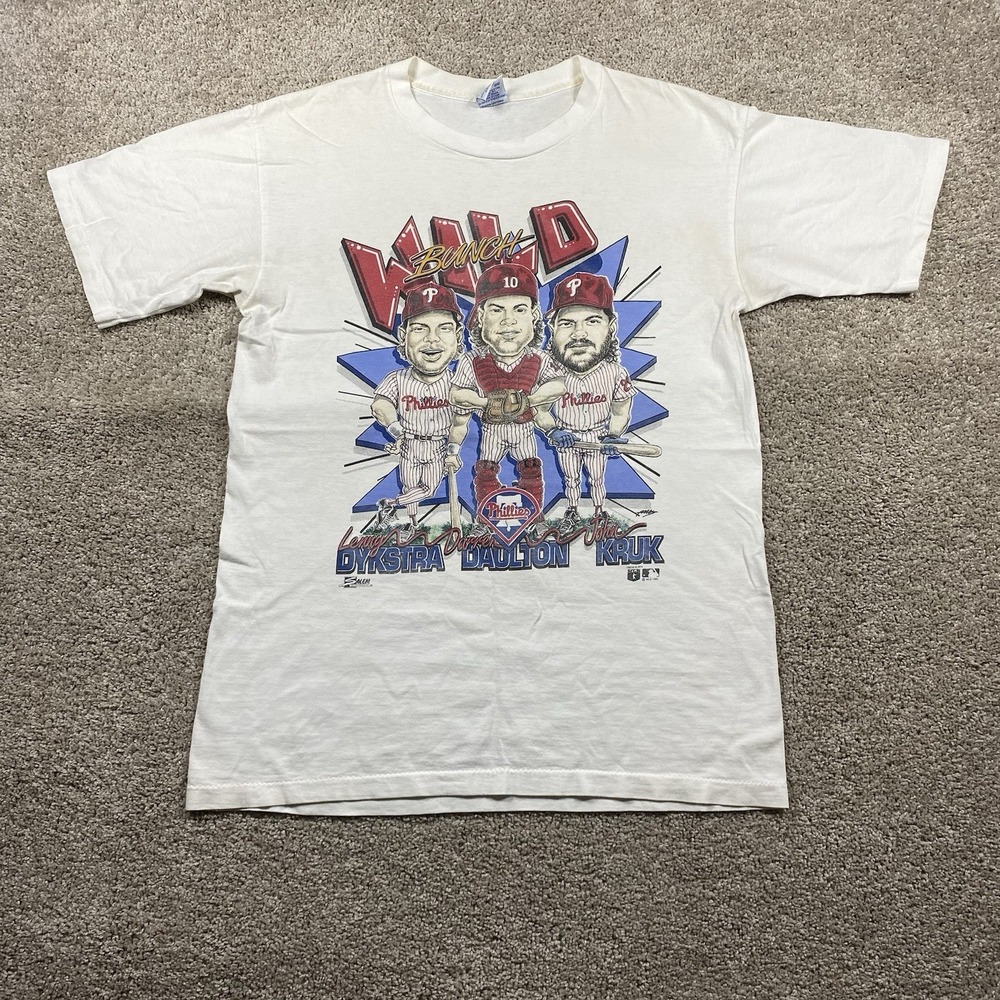 Vintage 1993 Philadelphia Phillies Wild Bunch Salem T-Shirt Mens Large White USA